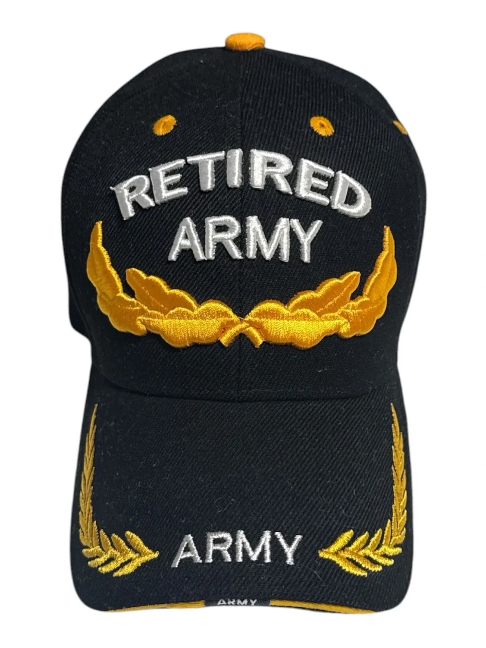 U.S. Army Black Cap with Gold Embroidery